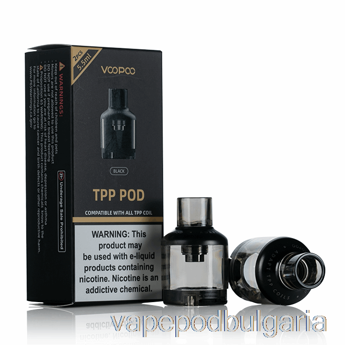 Vape 10000 Дръпки Voopoo Tpp Replacement Pods Black